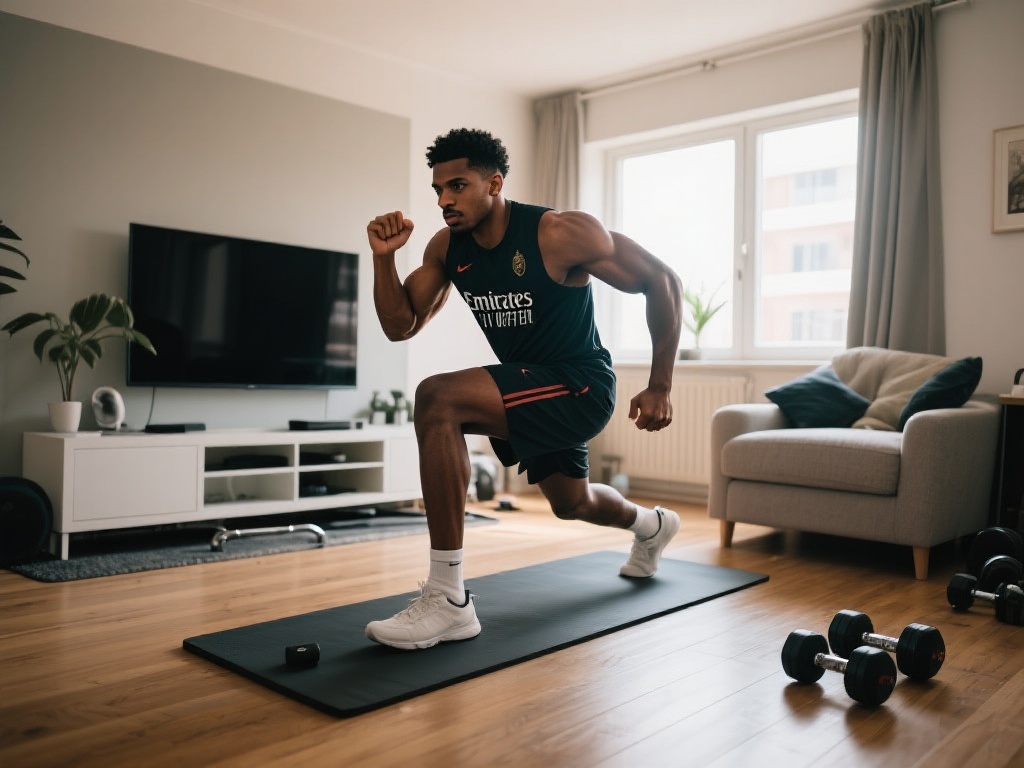 萨卡家中设健身房，通过锻炼调整身体状态